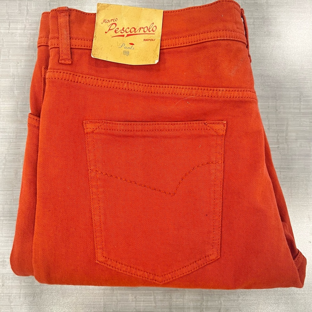 Marco Pescarolo Italian made Men's Vibrant Orange Jeans